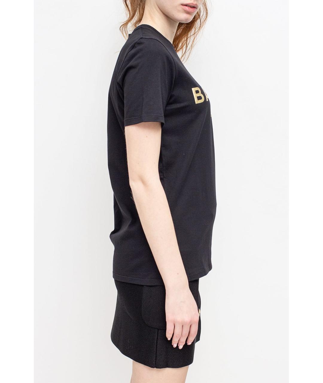 BALMAIN Черная хлопковая футболка, фото 2