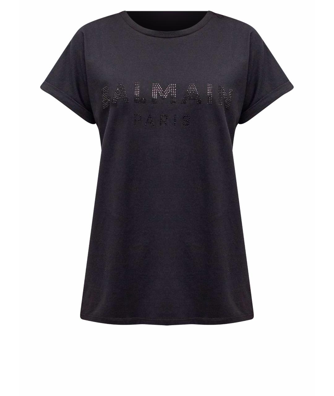 BALMAIN Черная хлопковая футболка, фото 1