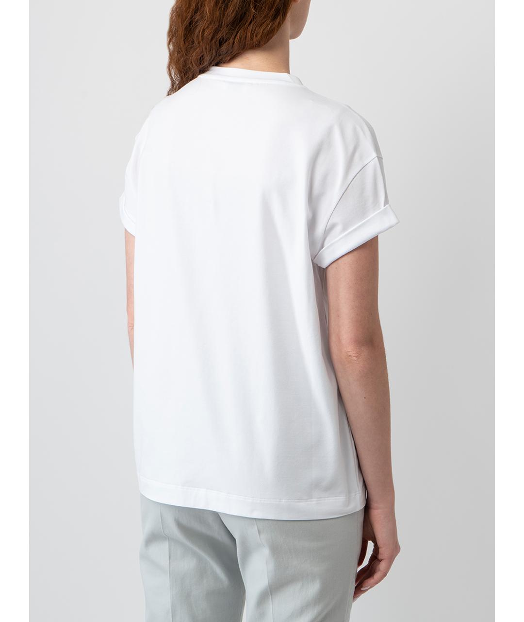 BRUNELLO CUCINELLI Белая хлопковая футболка, фото 2
