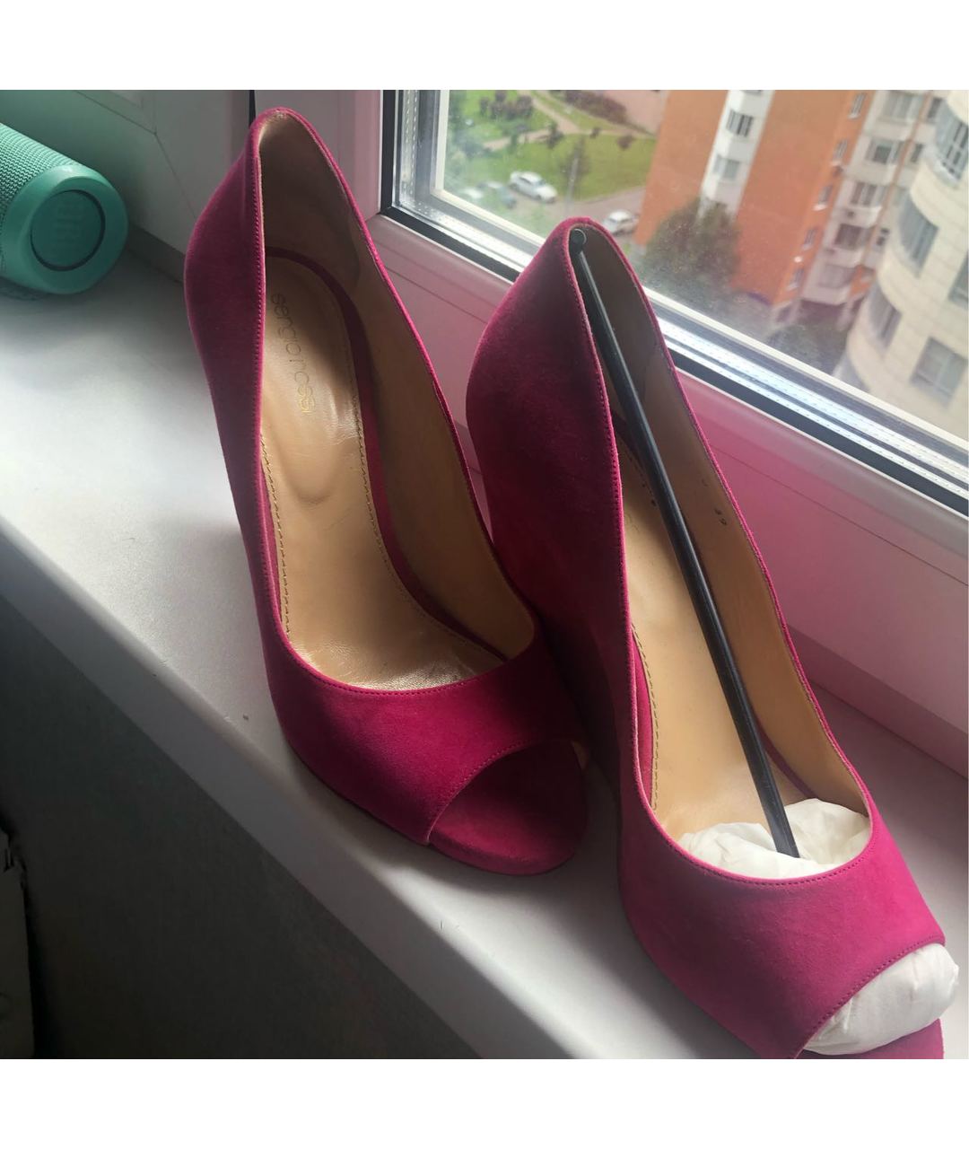 SERGIO ROSSI Розовые замшевые туфли, фото 4