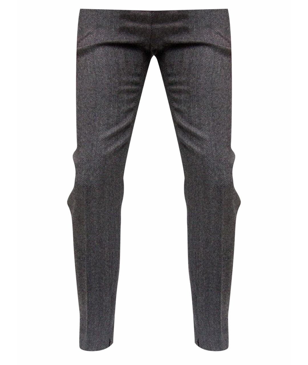 SAINT LAURENT Серые шерстяные брюки узкие, фото 1