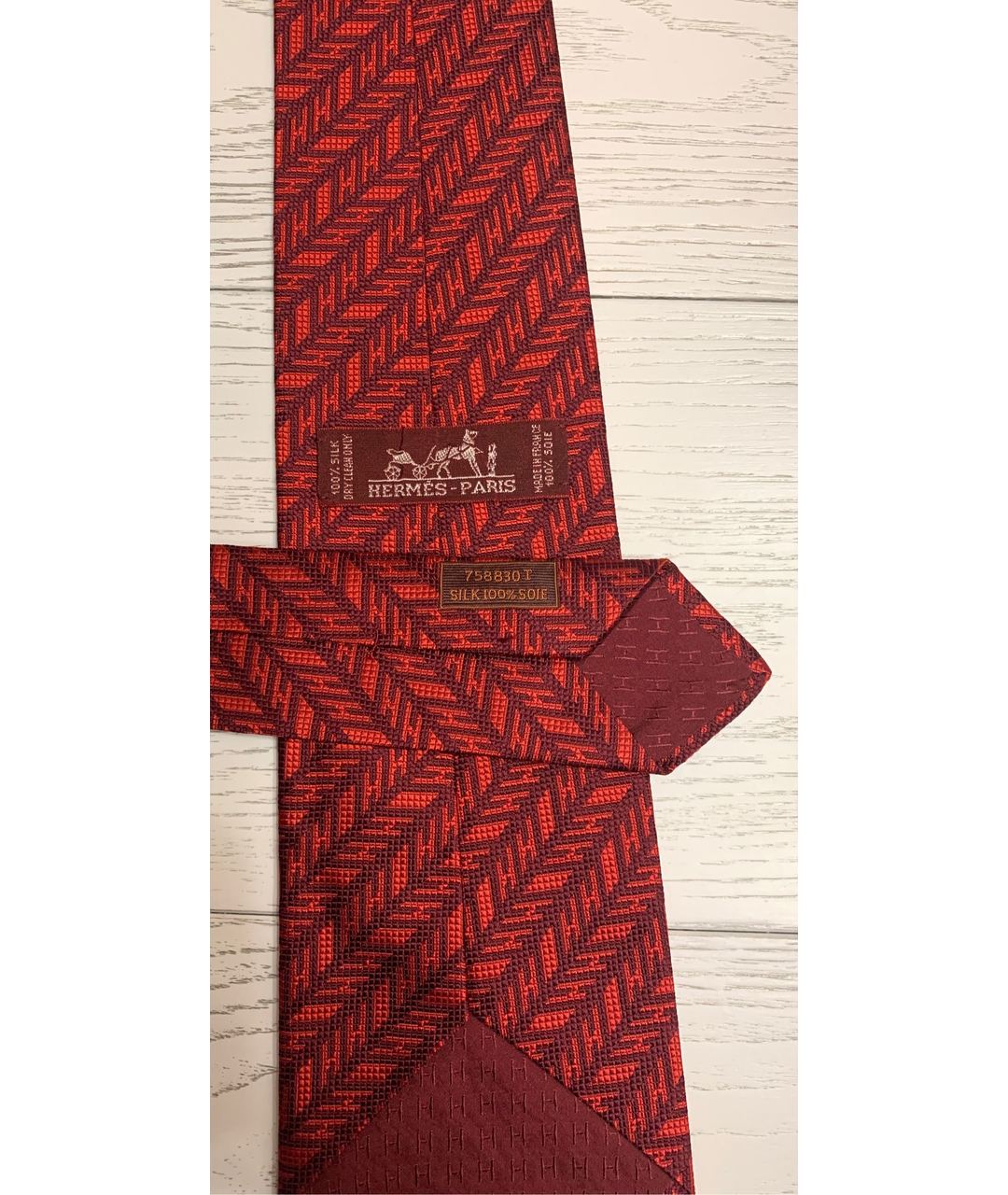 HERMES PRE-OWNED Красный тканевый галстук, фото 4