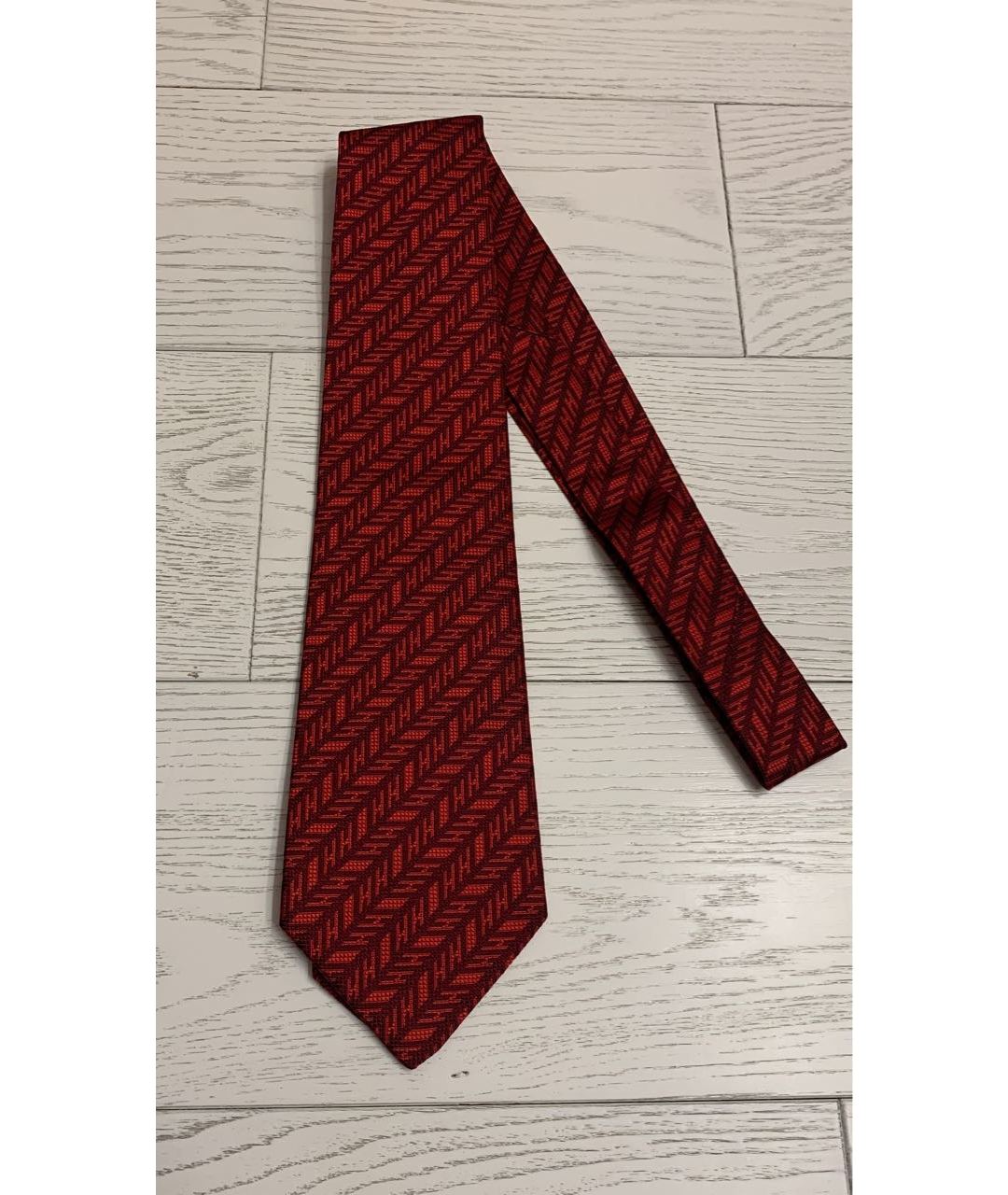 HERMES PRE-OWNED Красный тканевый галстук, фото 5