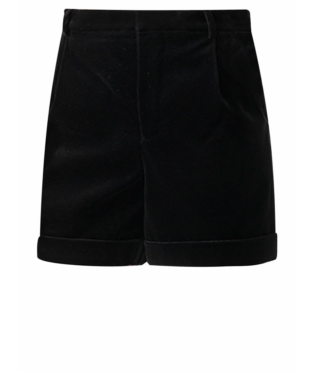 SAINT LAURENT Черные бархатные шорты, фото 1