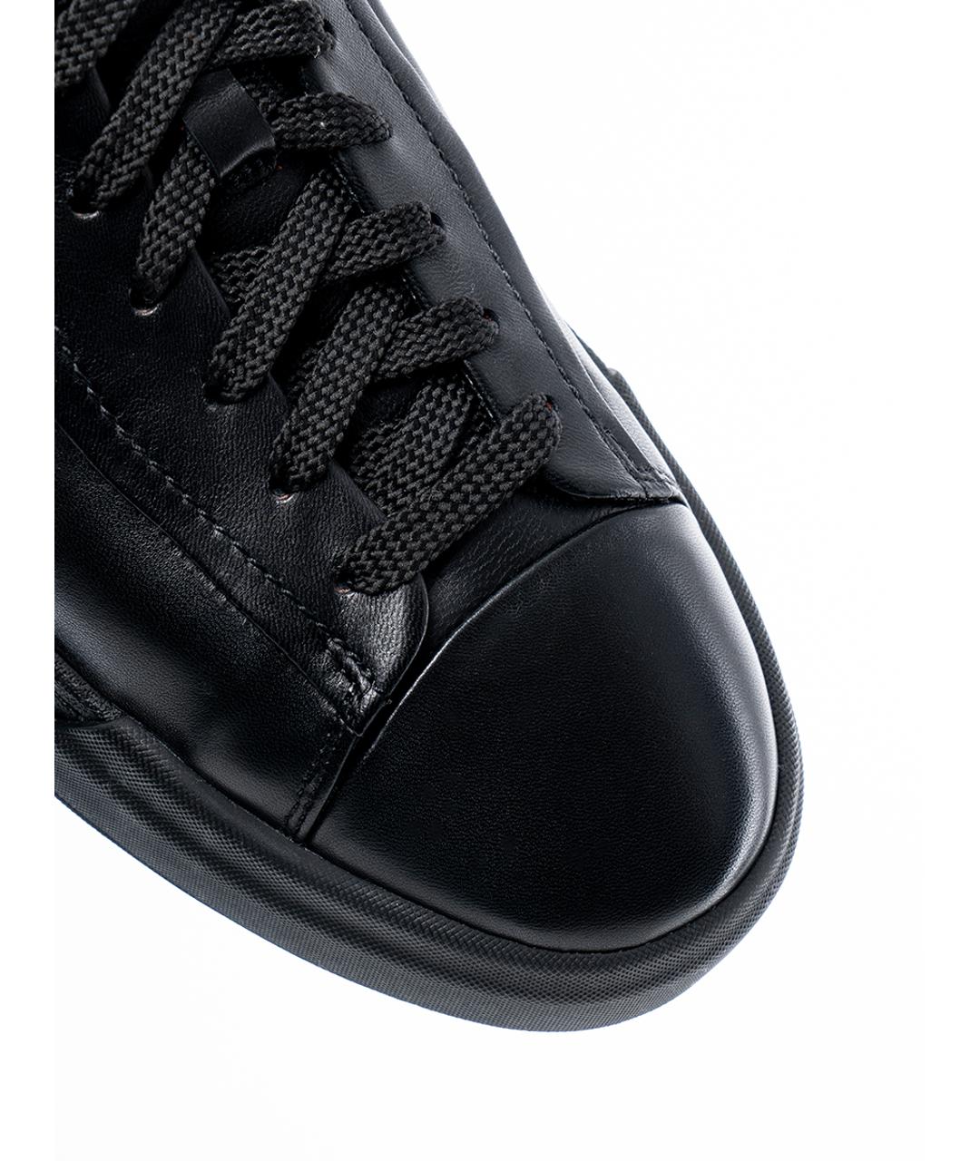 SANTONI Черные кожаные низкие ботинки, фото 5