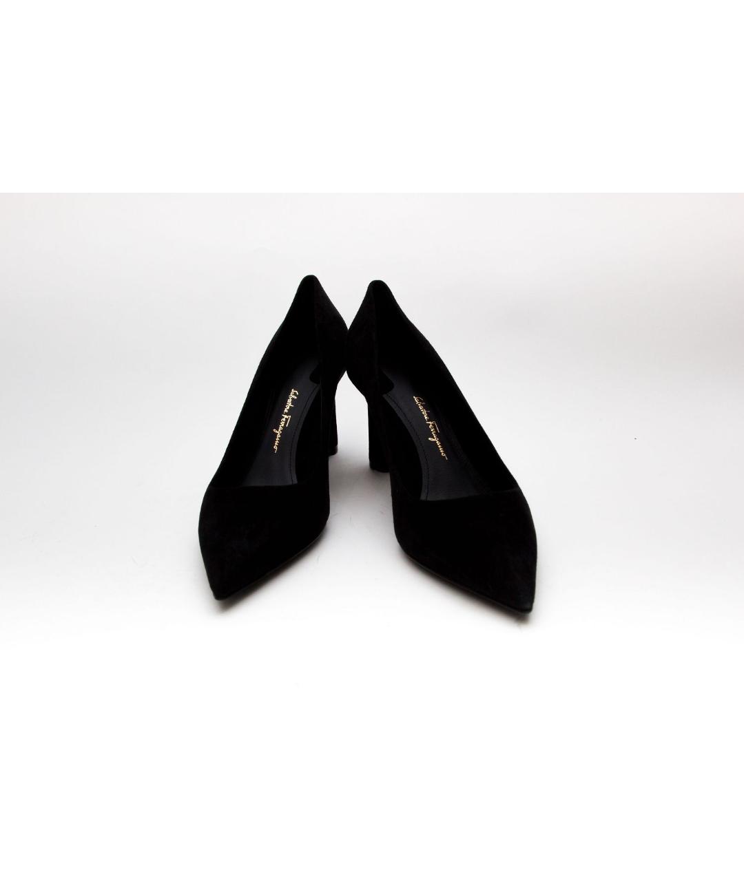 SALVATORE FERRAGAMO Черные замшевые туфли, фото 2