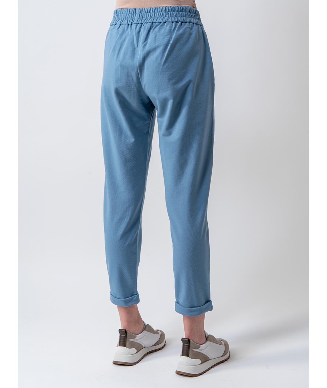 BRUNELLO CUCINELLI Голубые хлопковые спортивные брюки и шорты, фото 2