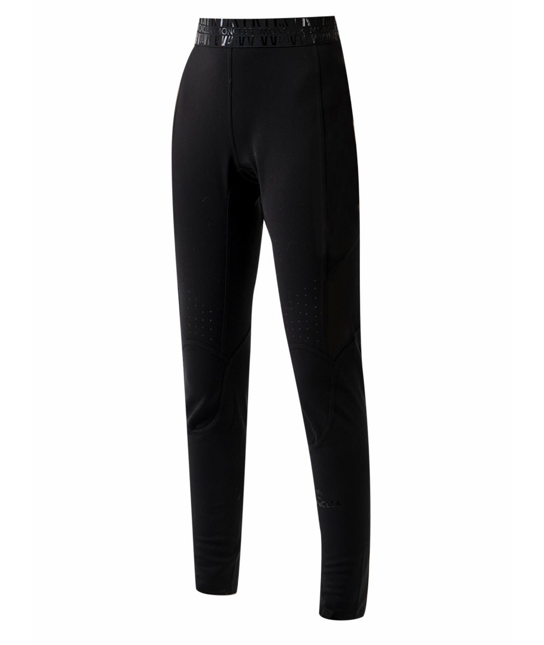 MONCLER Черные полиамидовые брюки узкие, фото 1