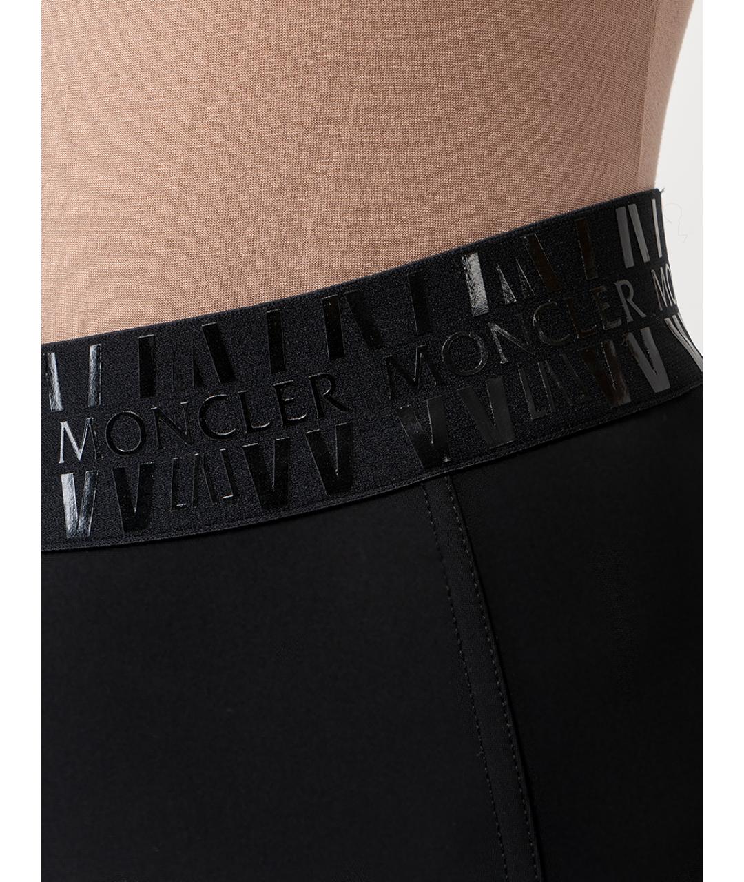 MONCLER Черные полиамидовые брюки узкие, фото 4