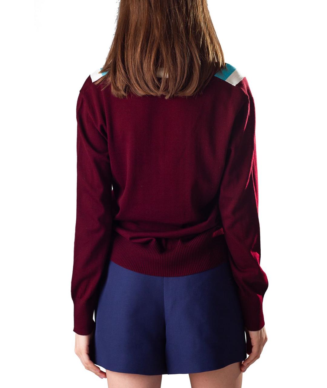 VALENTINO Бордовый шерстяной джемпер / свитер, фото 3
