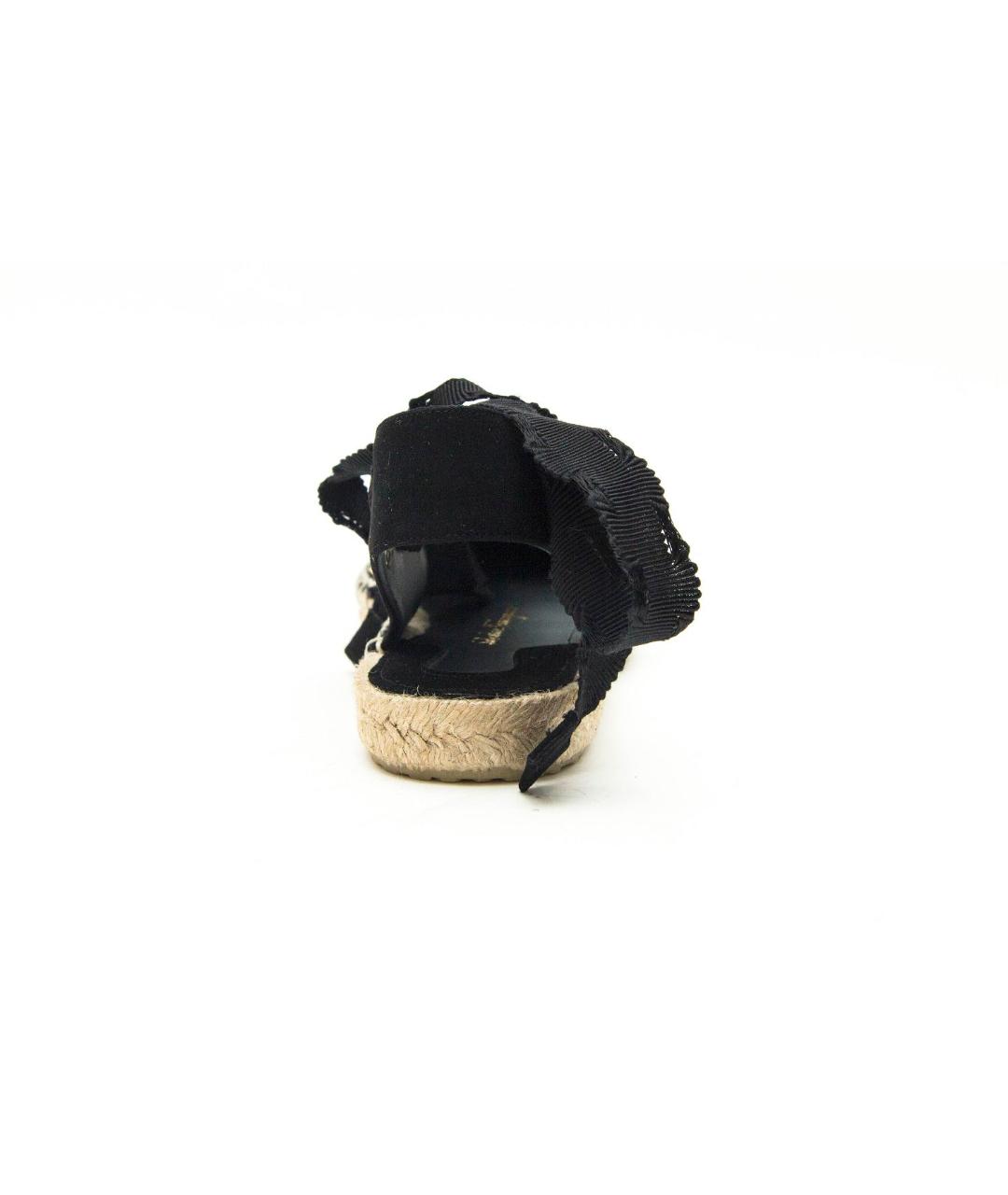 SALVATORE FERRAGAMO Черные кожаные эспадрильи, фото 4