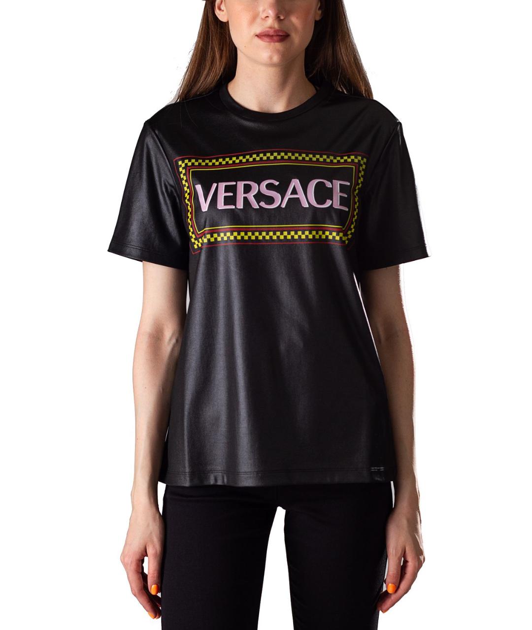 VERSACE Черная хлопковая футболка, фото 4