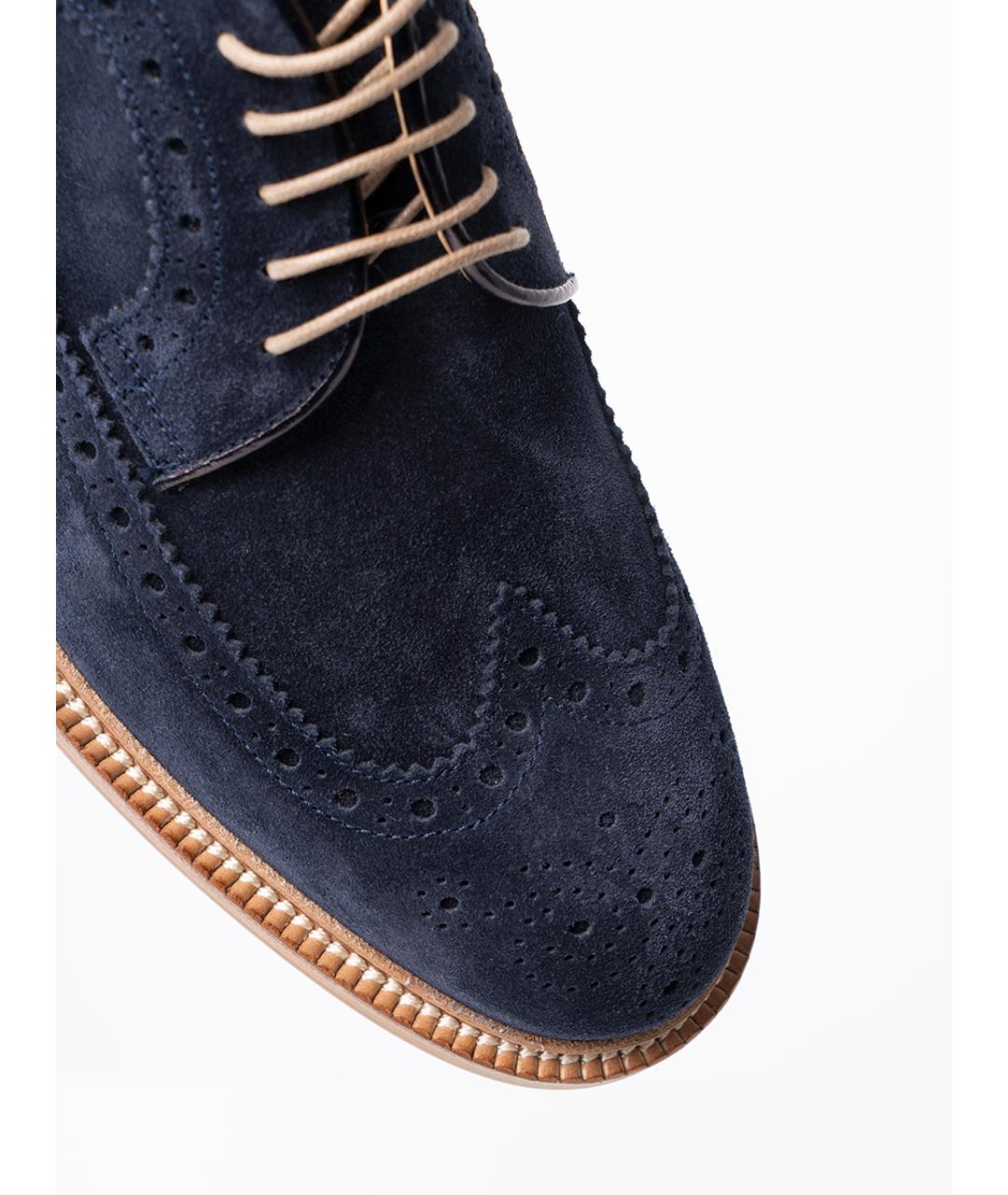 BRUNELLO CUCINELLI Синие кожаные туфли, фото 5