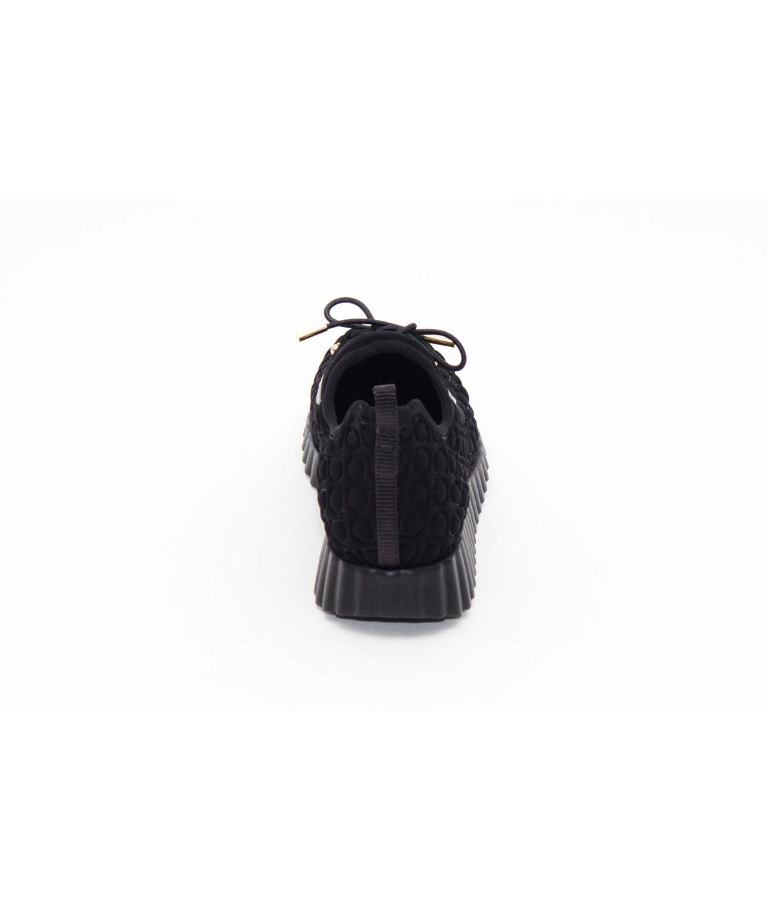 SALVATORE FERRAGAMO Черные бархатные кроссовки, фото 4