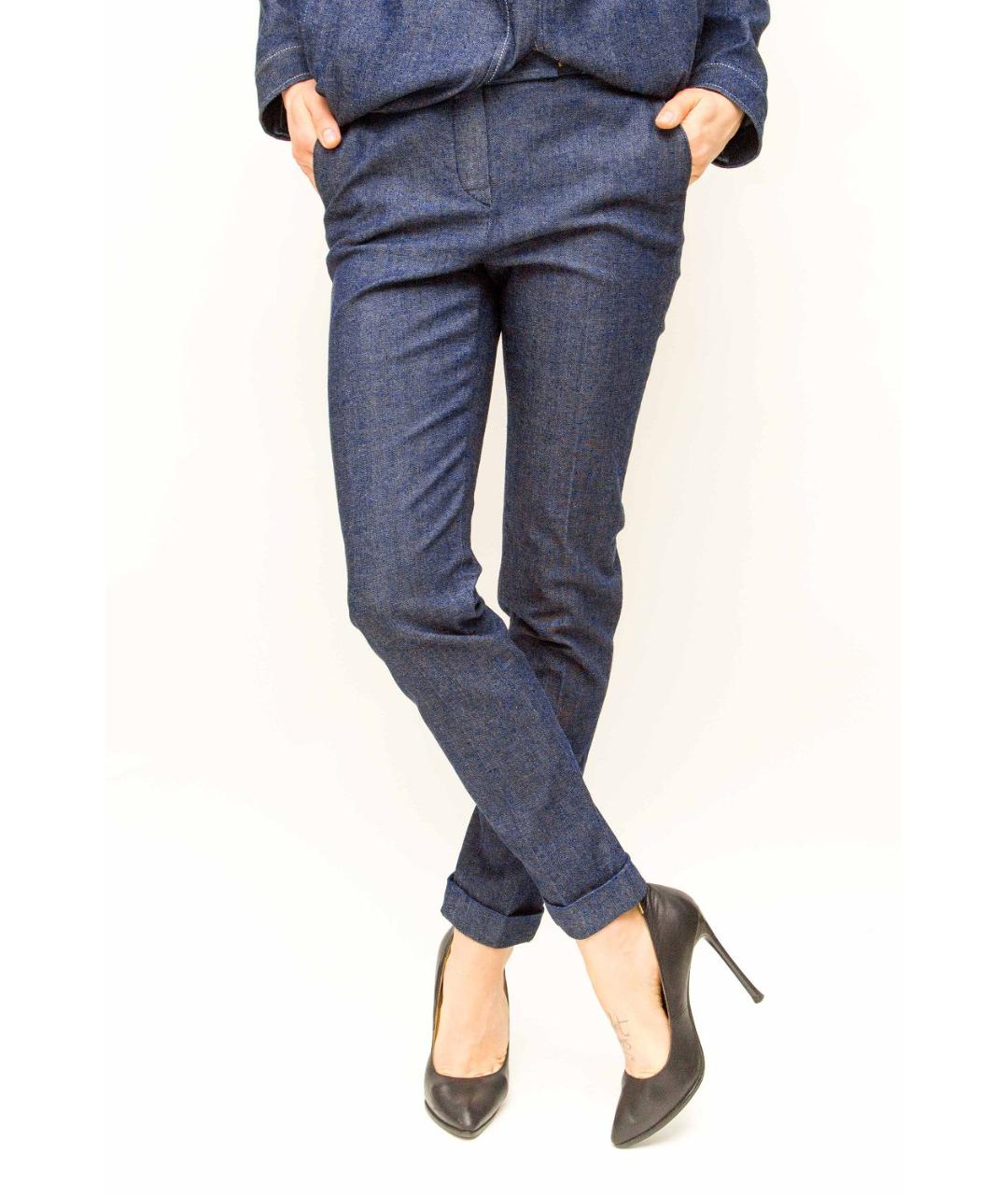 LORO PIANA Темно-синие прямые брюки, фото 4