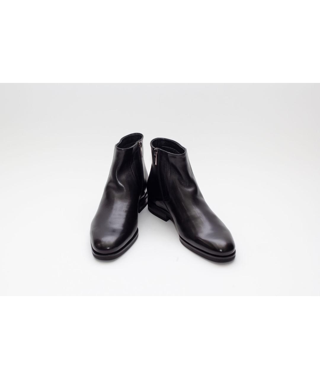 VALENTINO Черные кожаные низкие ботинки, фото 2