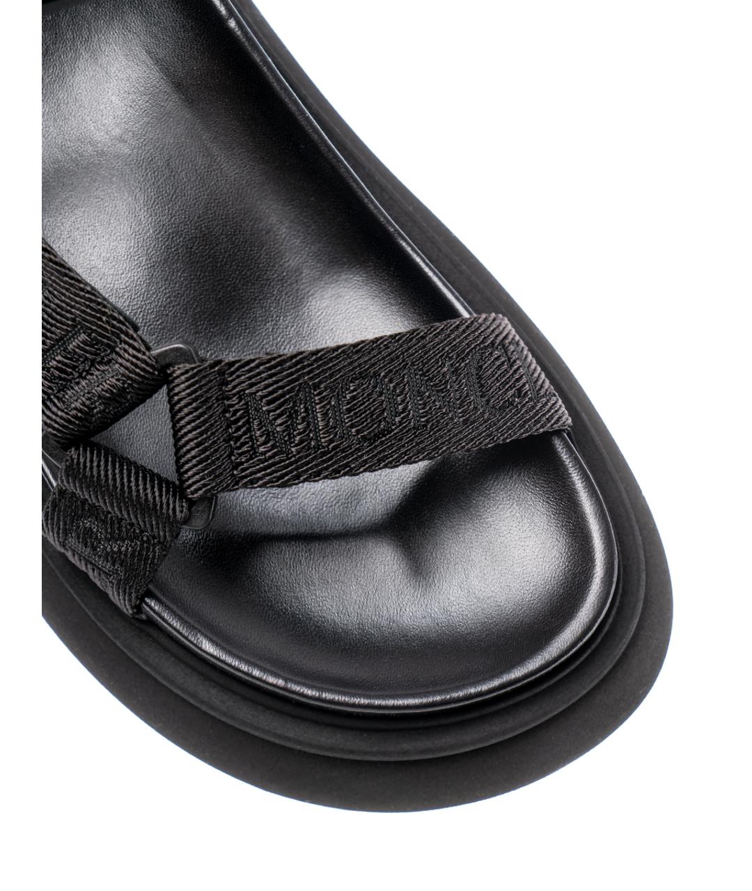 MONCLER Черные кожаные сандалии, фото 5