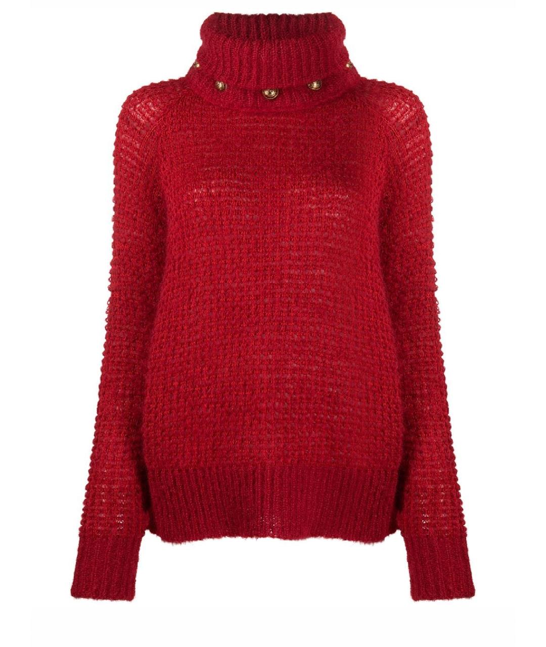 BALMAIN Красный шерстяной джемпер / свитер, фото 1