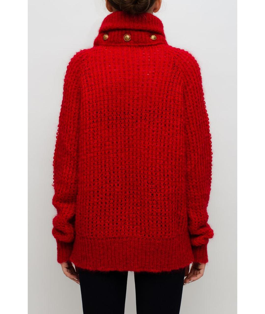 BALMAIN Красный шерстяной джемпер / свитер, фото 3