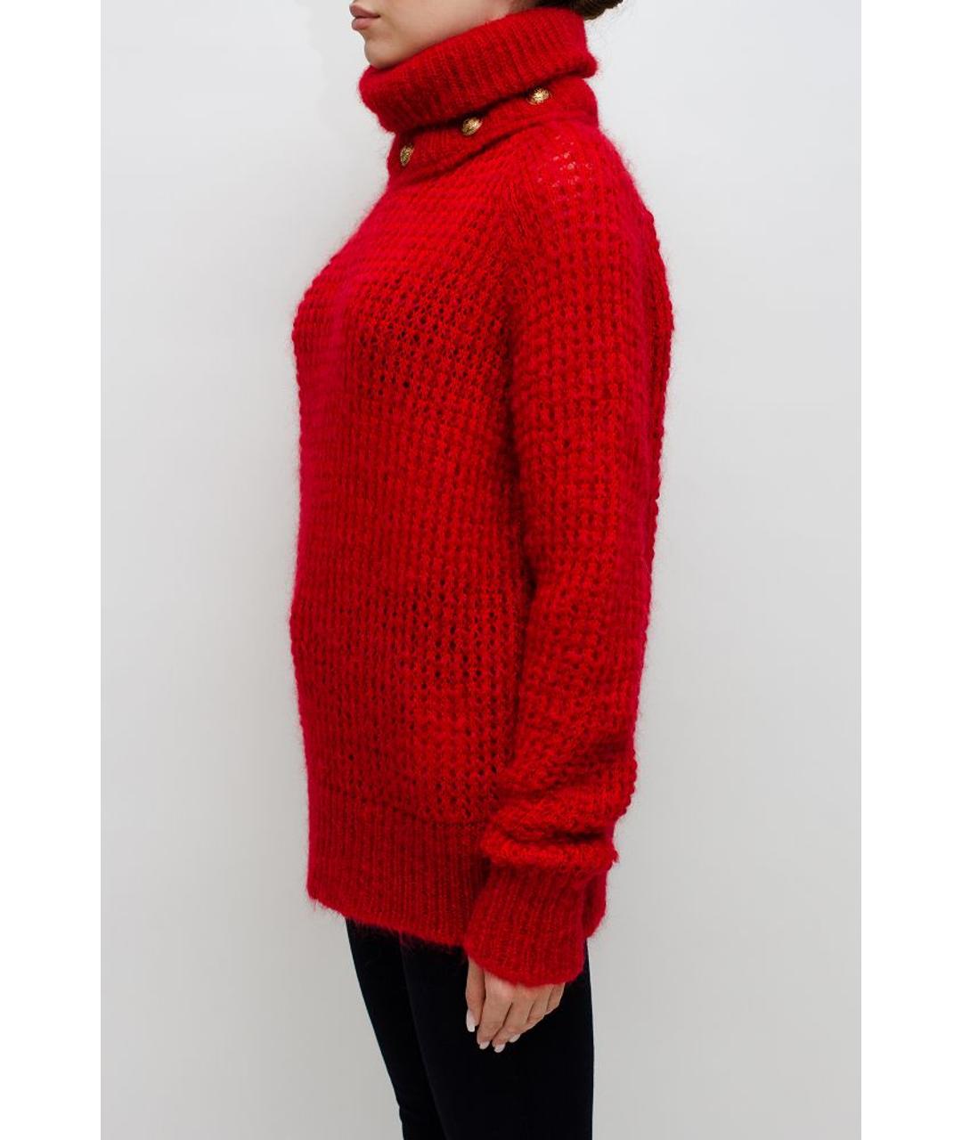 BALMAIN Красный шерстяной джемпер / свитер, фото 2