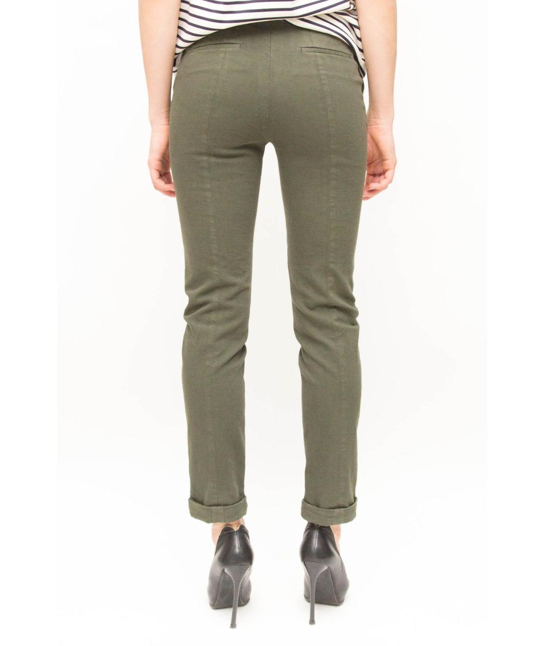 LORO PIANA Зеленые хлопковые джинсы слим, фото 2