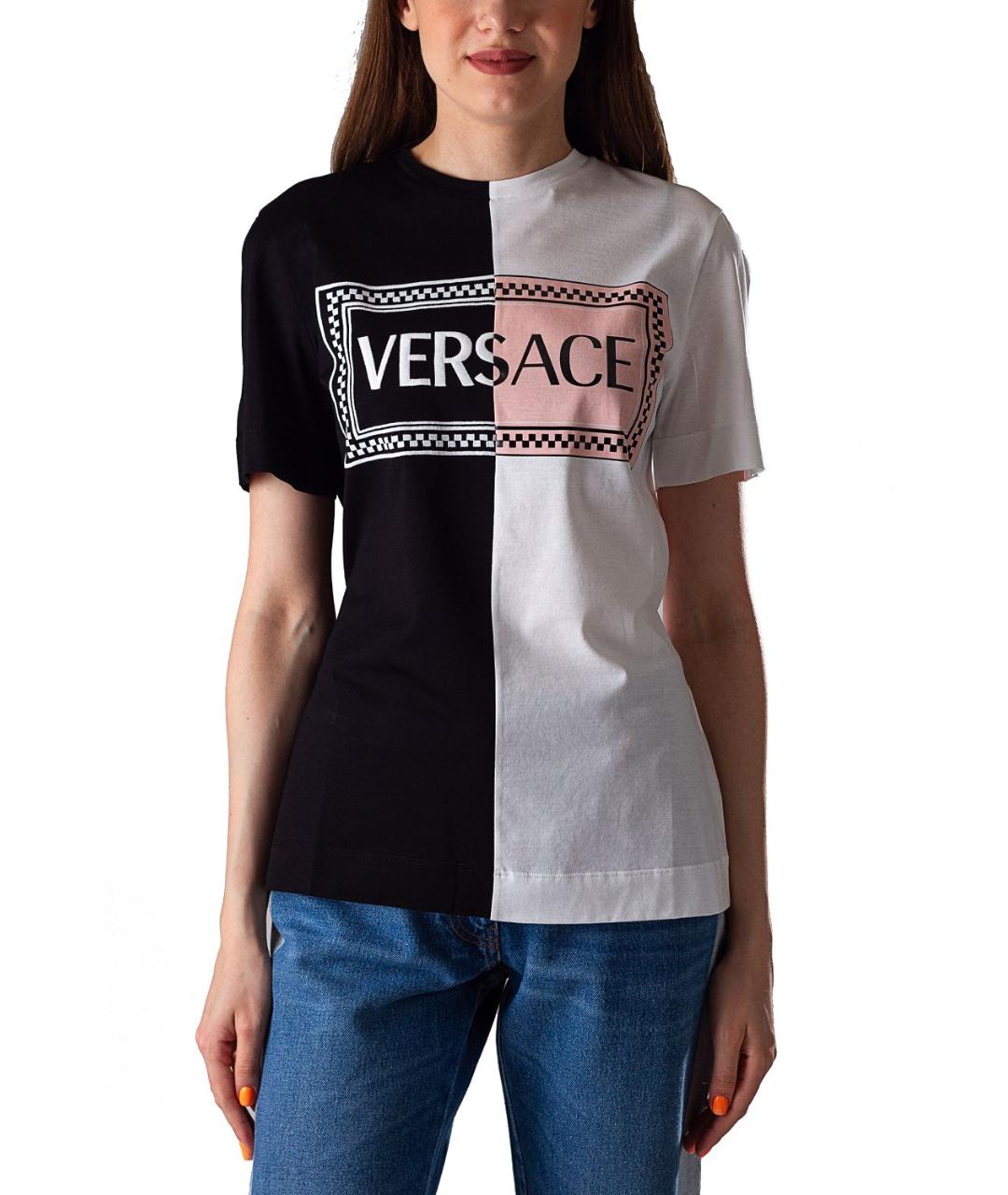 VERSACE Черная хлопковая футболка, фото 4