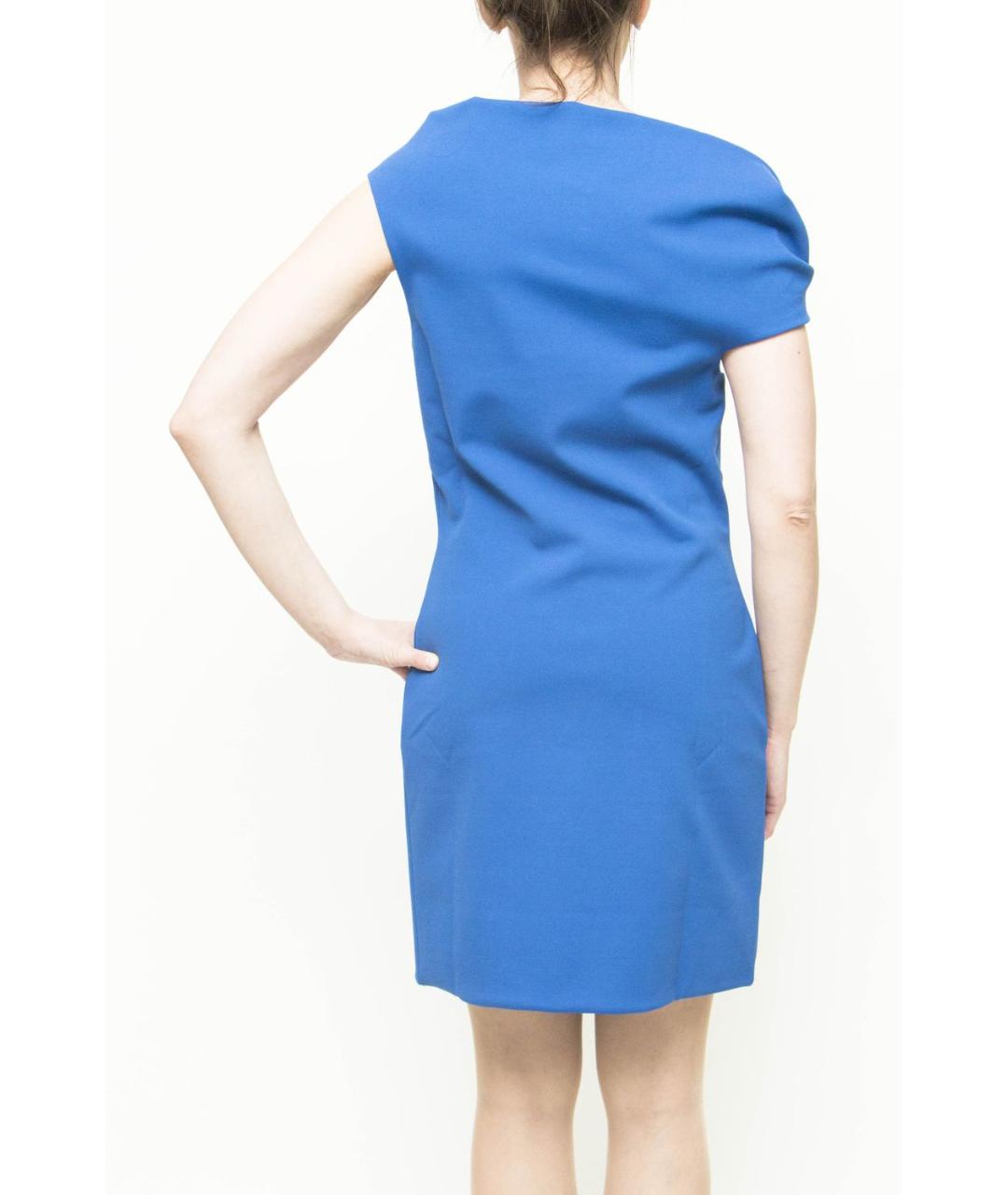 BALENCIAGA Синее вискозное коктейльное платье, фото 2