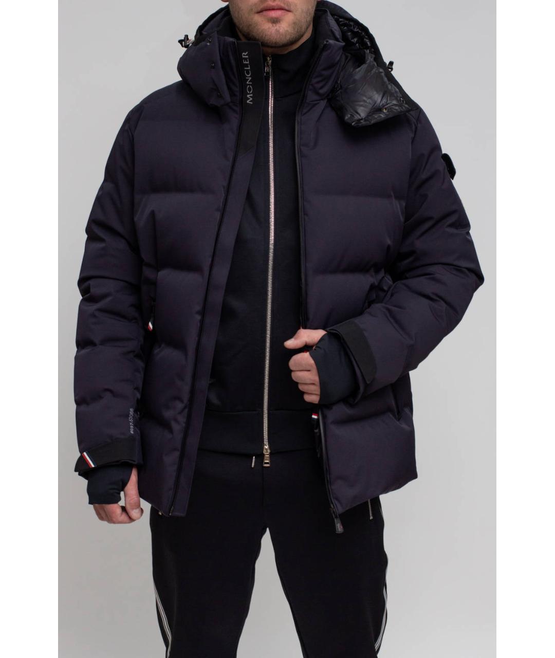 MONCLER Синий полиамидовый пуховик, фото 4
