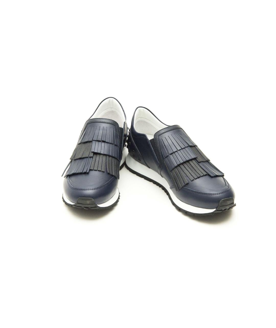 TOD'S Синие кожаные кроссовки, фото 3