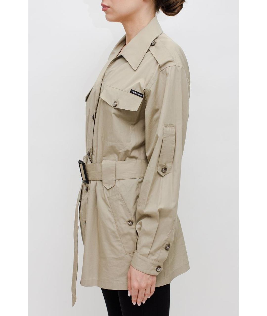DOLCE&GABBANA Бежевая хлопковая рубашка, фото 2