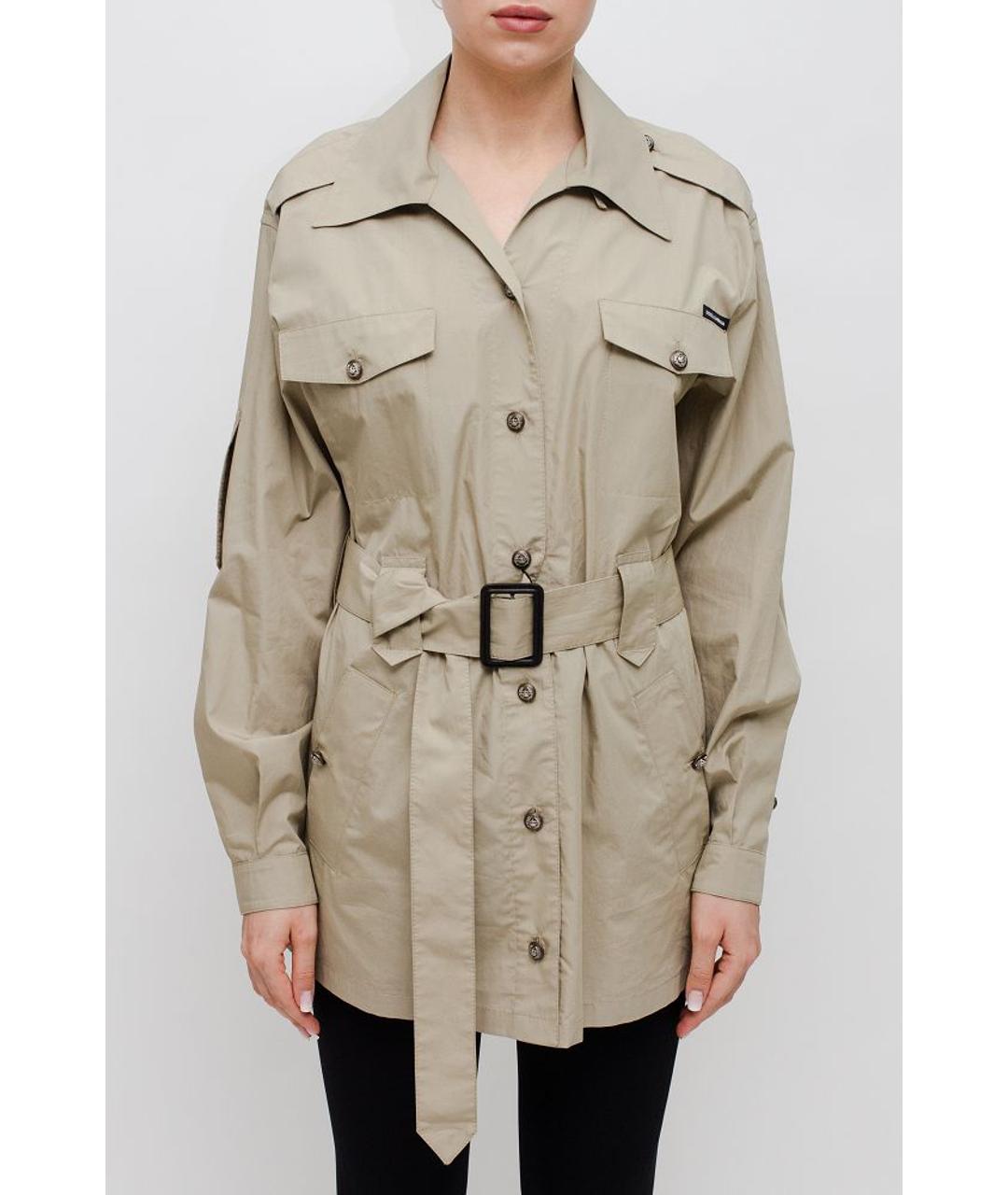 DOLCE&GABBANA Бежевая хлопковая рубашка, фото 4