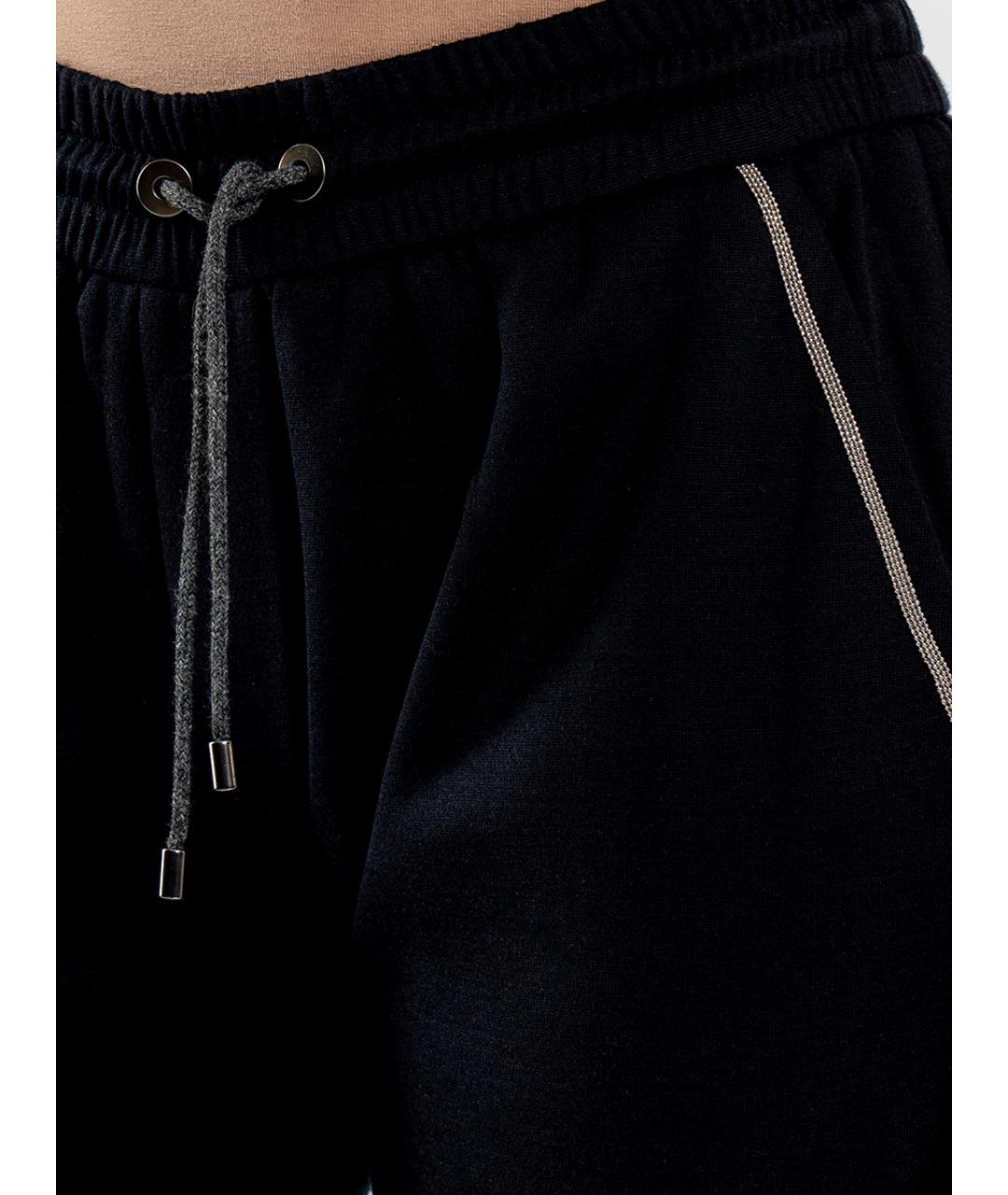BRUNELLO CUCINELLI Синие хлопковые прямые брюки, фото 4