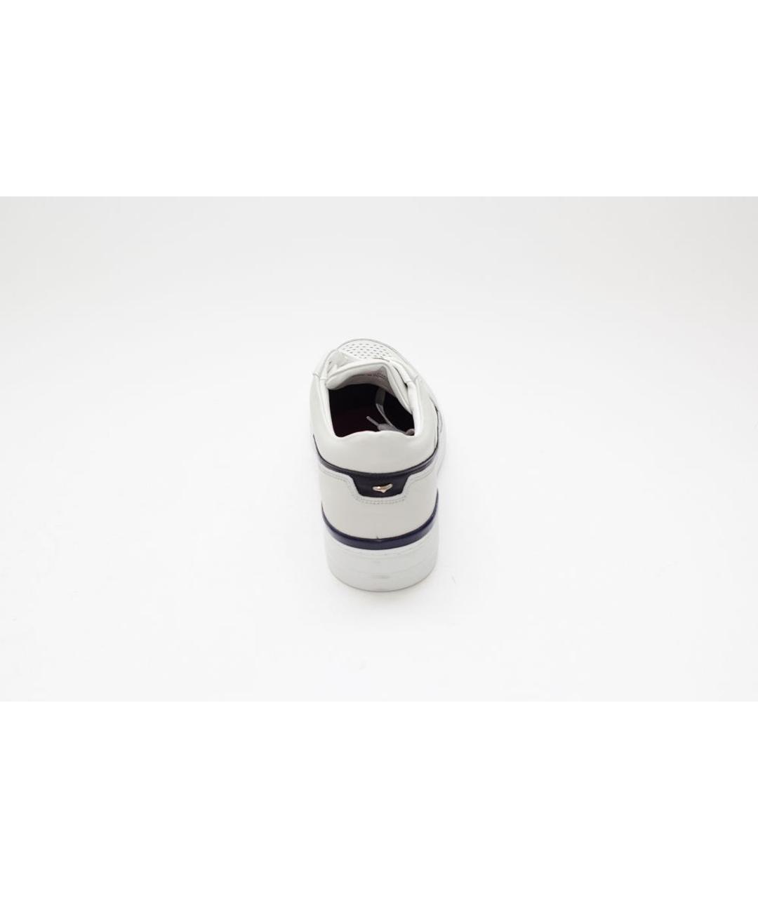 ALBERTO GUARDIANI Белые кожаные низкие кроссовки / кеды, фото 4