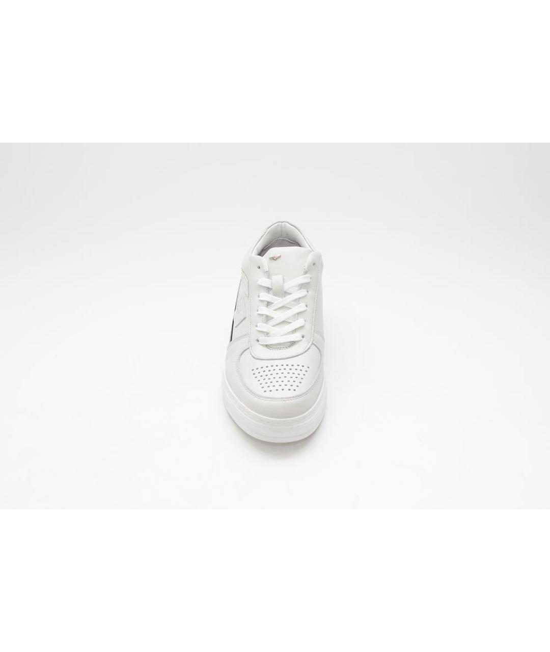ALBERTO GUARDIANI Белые кожаные низкие кроссовки / кеды, фото 3