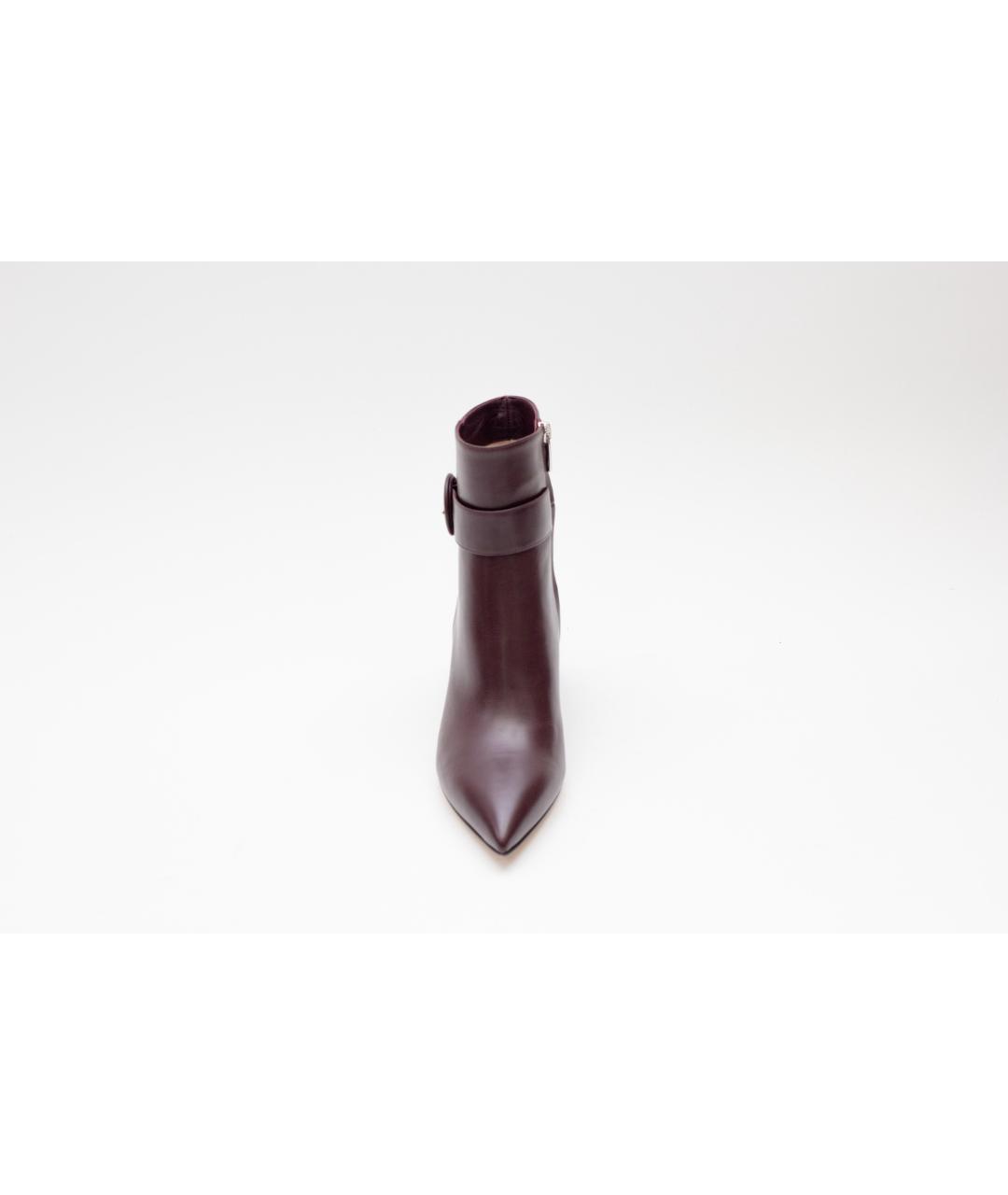 GIANVITO ROSSI Бордовые кожаные ботильоны, фото 3