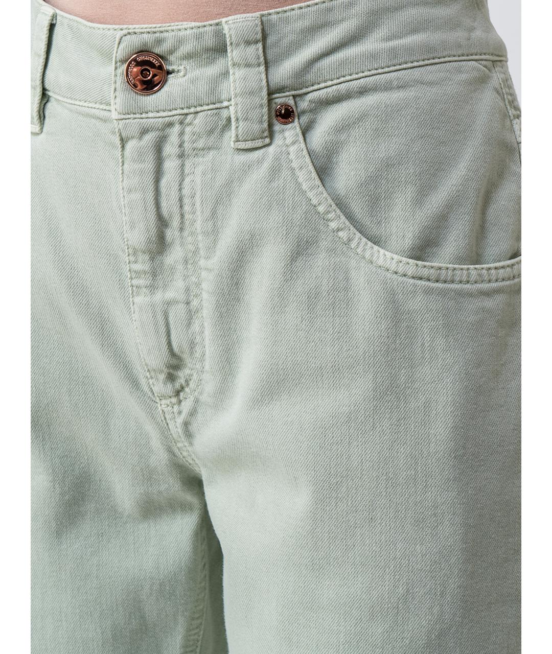 BRUNELLO CUCINELLI Хаки хлопковые прямые джинсы, фото 3