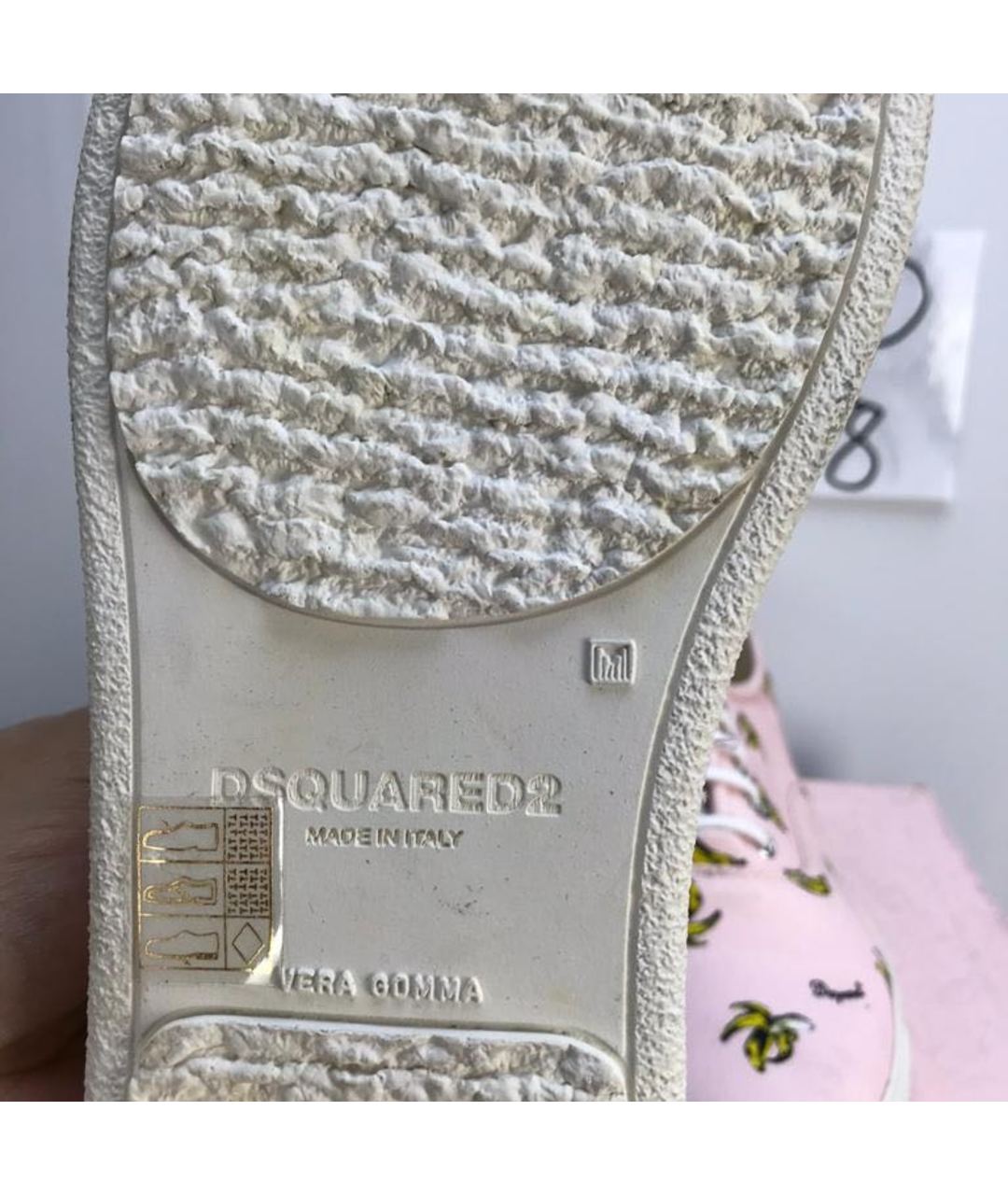 DSQUARED2 Розовые текстильные низкие кроссовки / кеды, фото 5