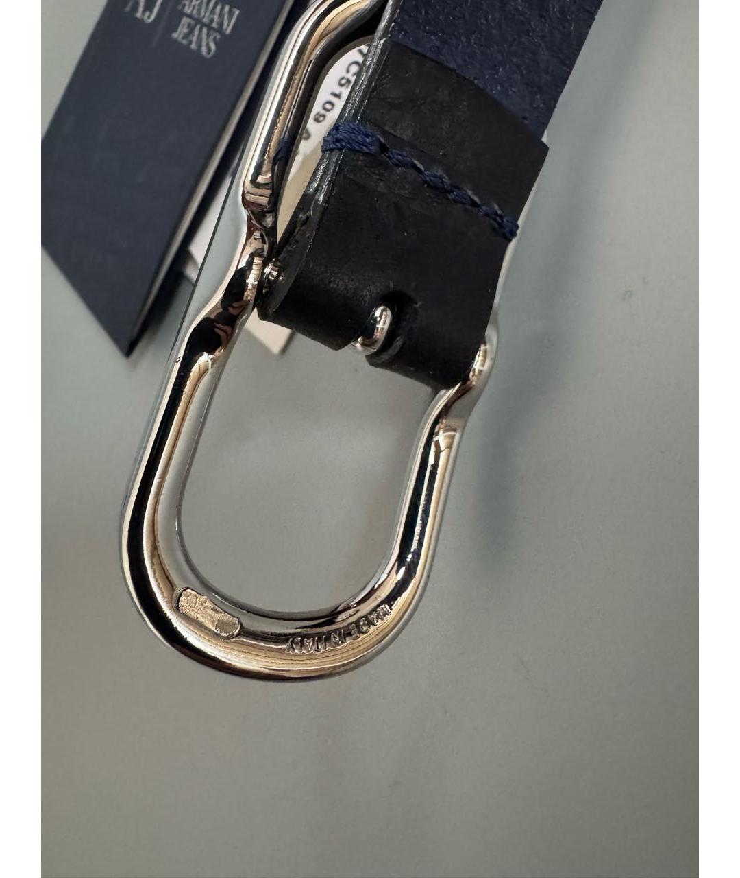 ARMANI JEANS Синий кожаный ремень, фото 4