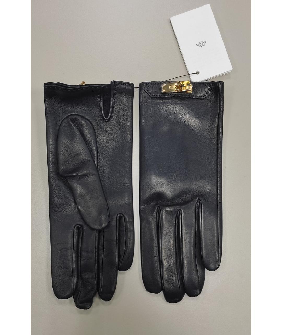HERMES PRE-OWNED Черные кожаные перчатки, фото 6