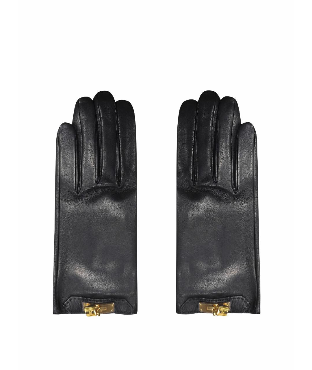 HERMES PRE-OWNED Черные кожаные перчатки, фото 1
