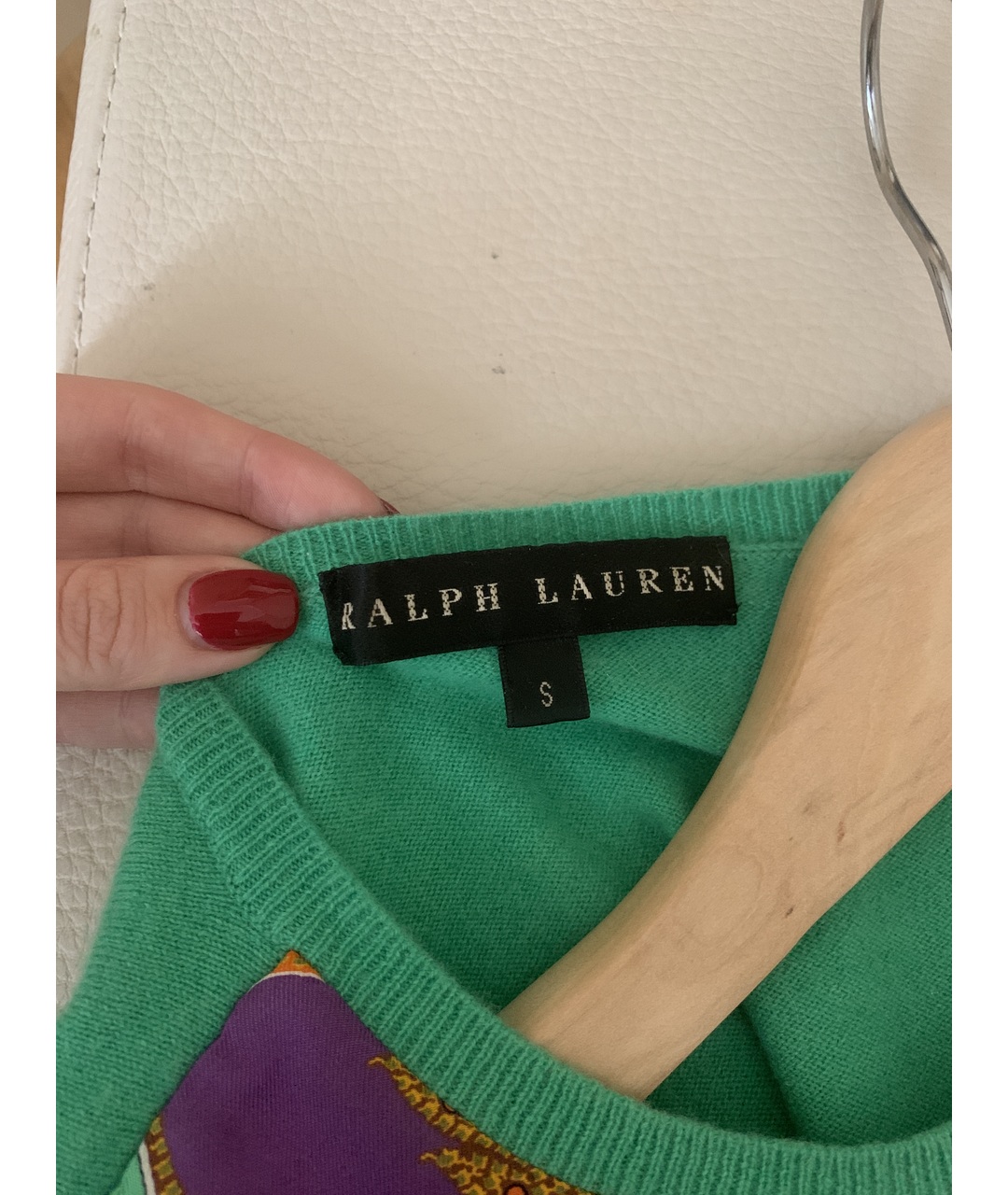 RALPH LAUREN Зеленый кашемировый джемпер / свитер, фото 3