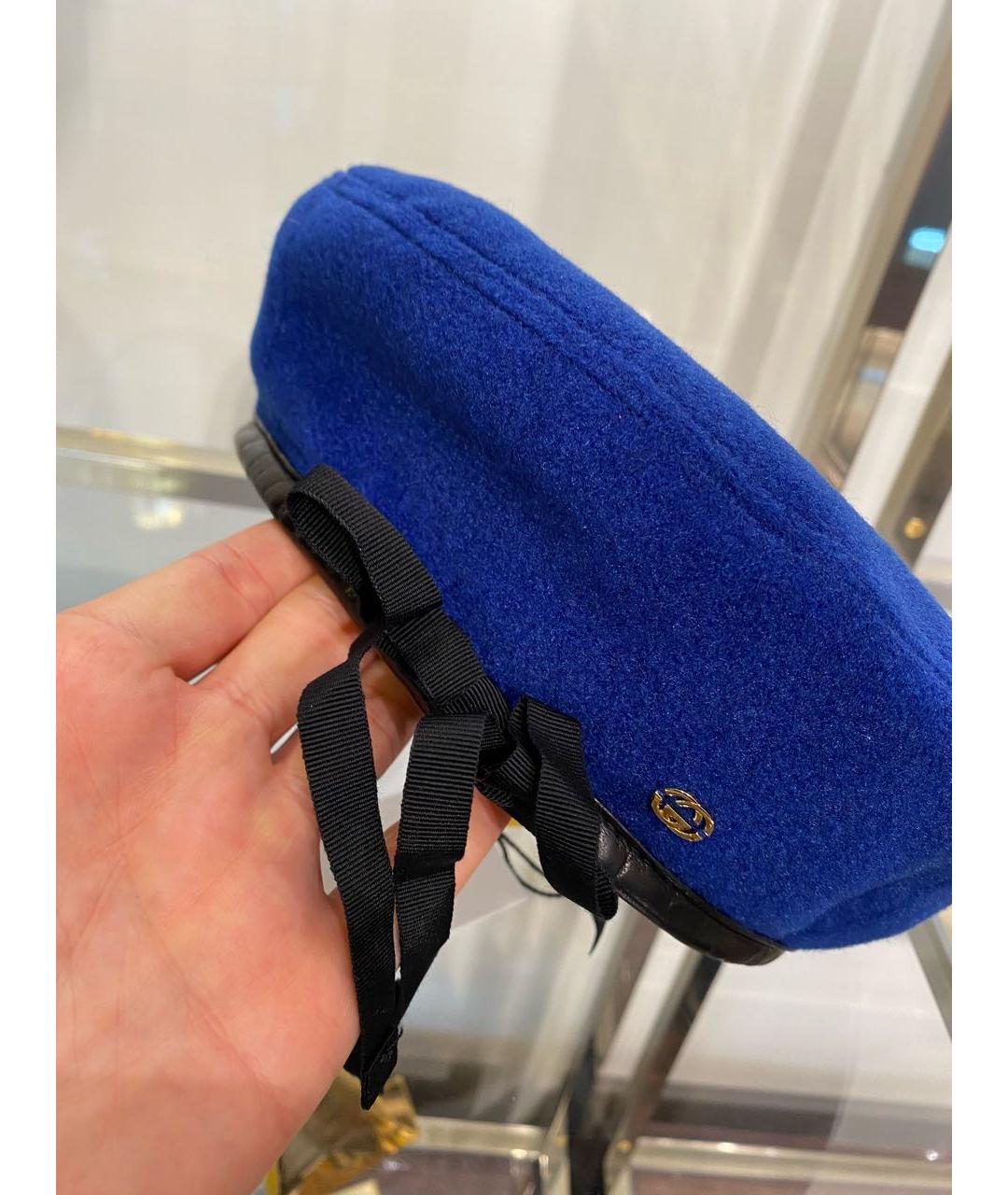 GUCCI Синяя синтетическая шляпа, фото 7