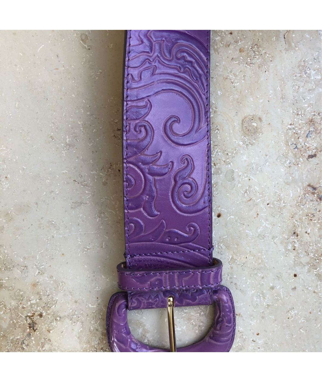 ETRO Фиолетовый кожаный ремень, фото 3