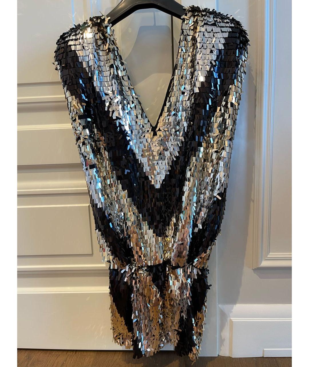 PHILIPP PLEIN Серебряное полиэстеровое вечернее платье, фото 7