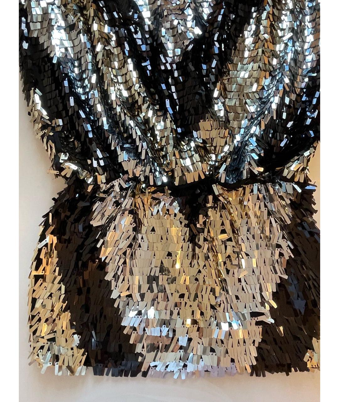 PHILIPP PLEIN Серебряное полиэстеровое вечернее платье, фото 4