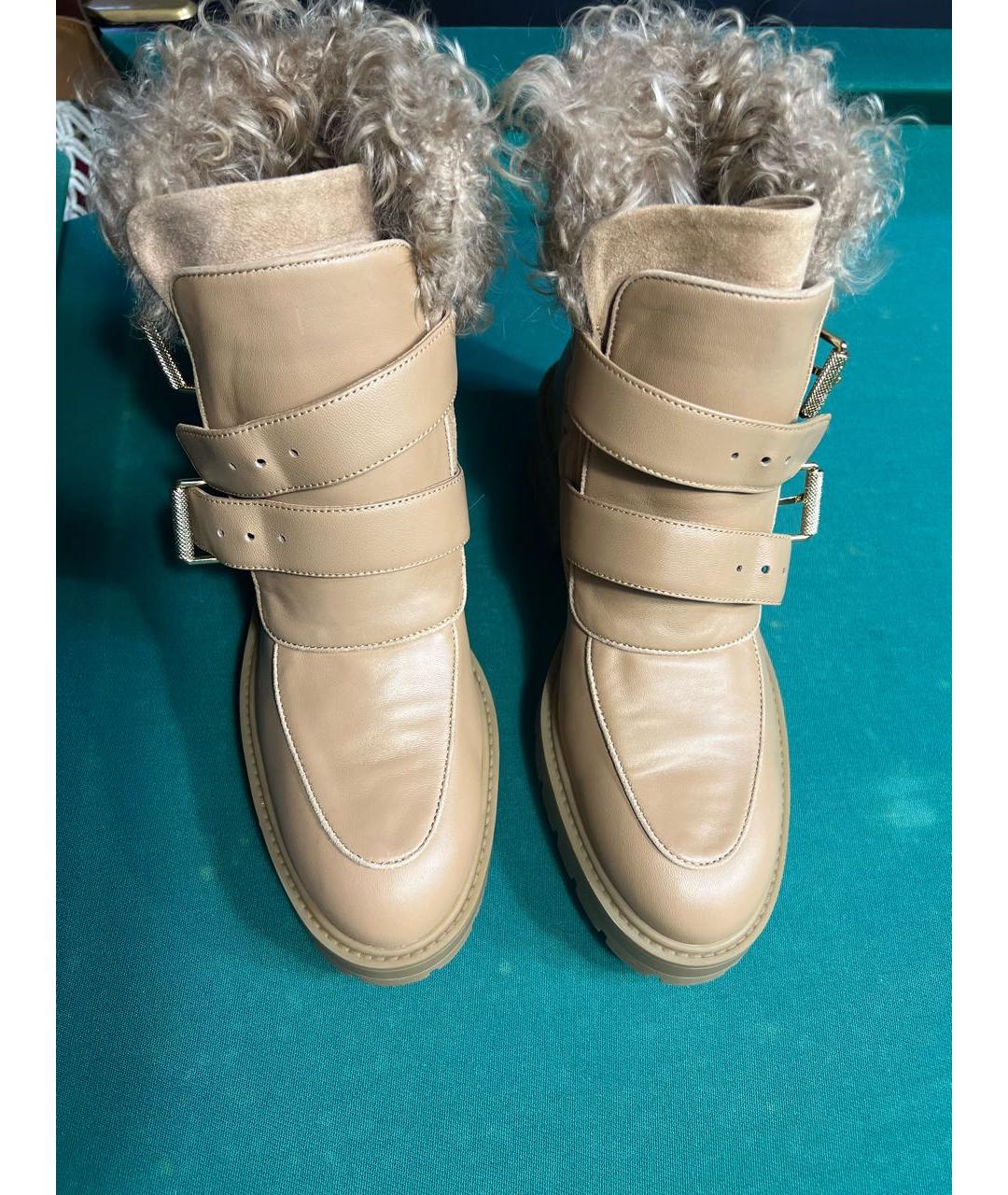 AQUAZZURA Бежевые кожаные ботинки, фото 2
