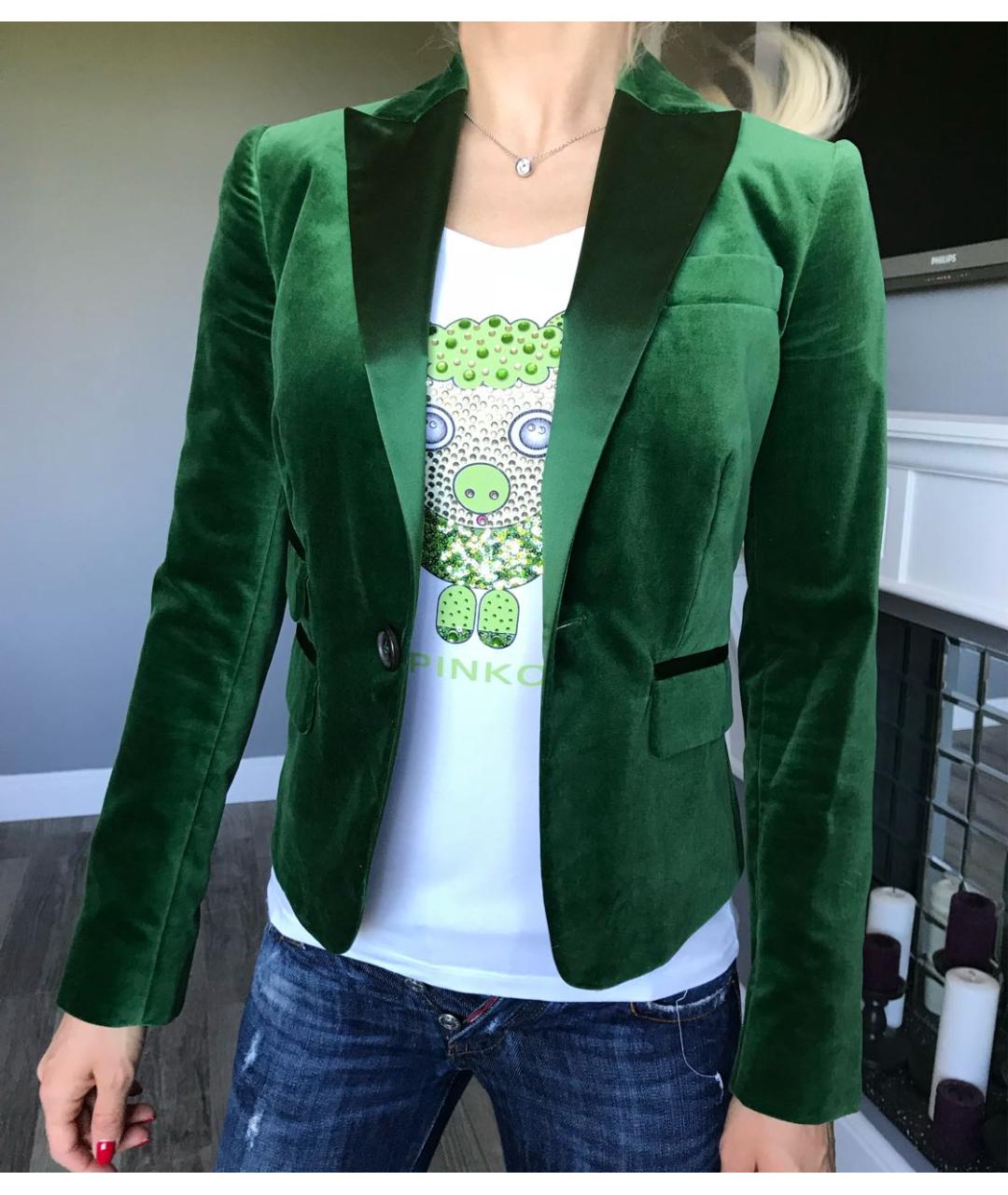 DSQUARED2 Зеленый бархатный жакет/пиджак, фото 8