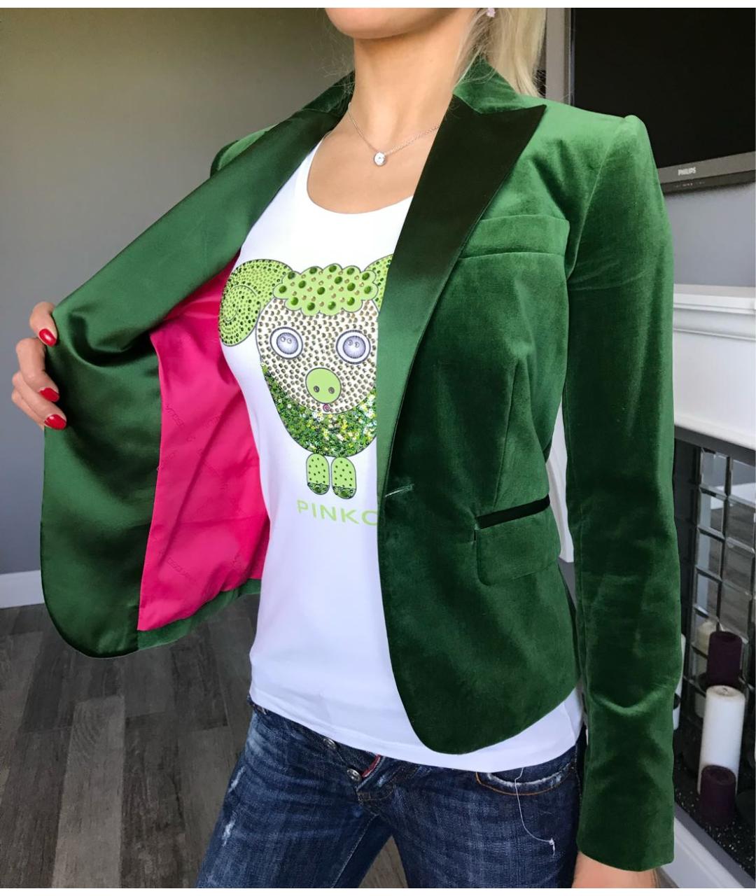 DSQUARED2 Зеленый бархатный жакет/пиджак, фото 4