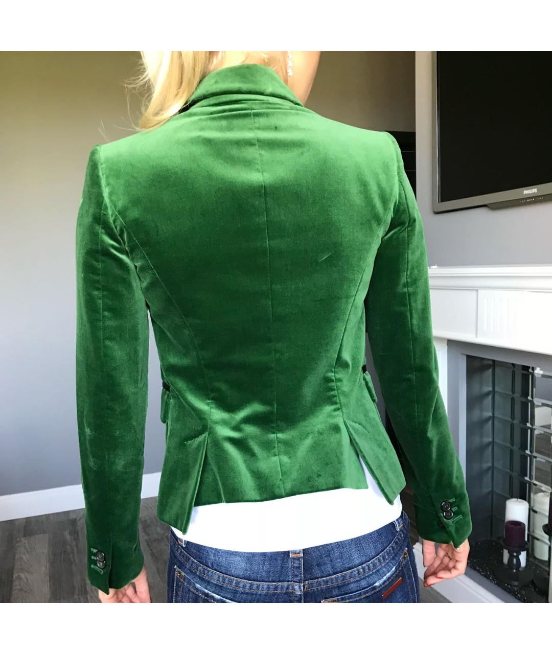 DSQUARED2 Зеленый бархатный жакет/пиджак, фото 2
