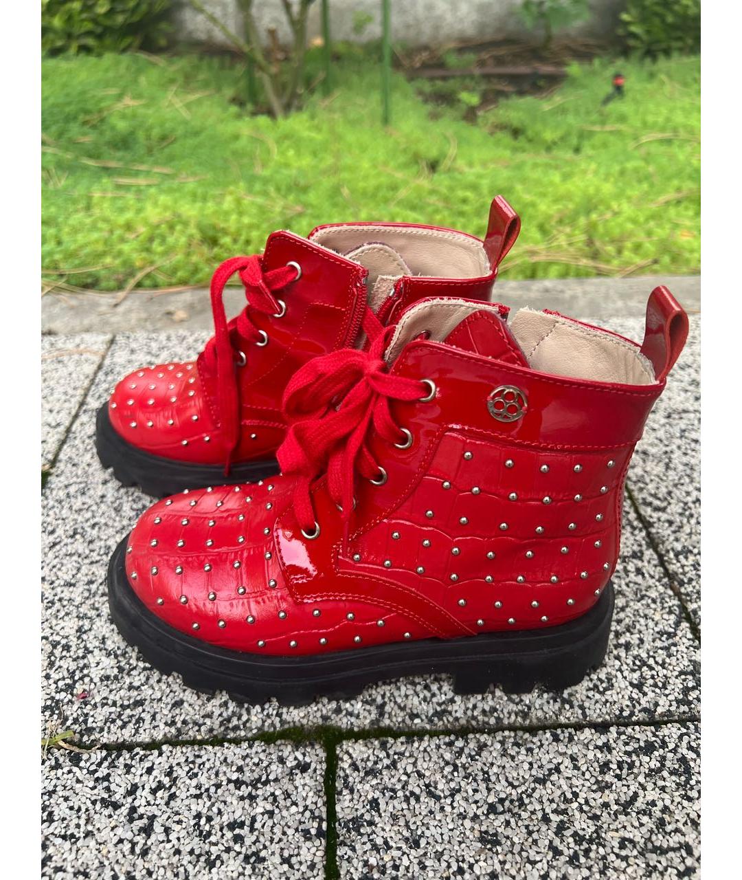 FLORENS Красные ботинки из лакированной кожи, фото 4